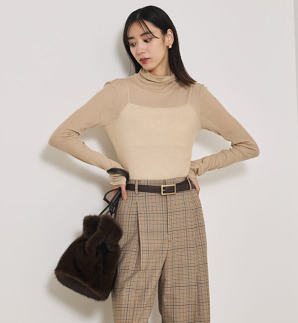 qualite「シアーテレコプルオーバー」|Tシャツ・カットソー|ベージュ