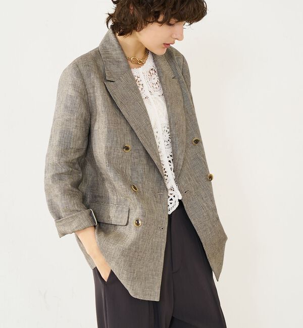 qualite「【前後2WAY仕様】スカラップレース2WAYブラウス」|ベスト・ジレ|