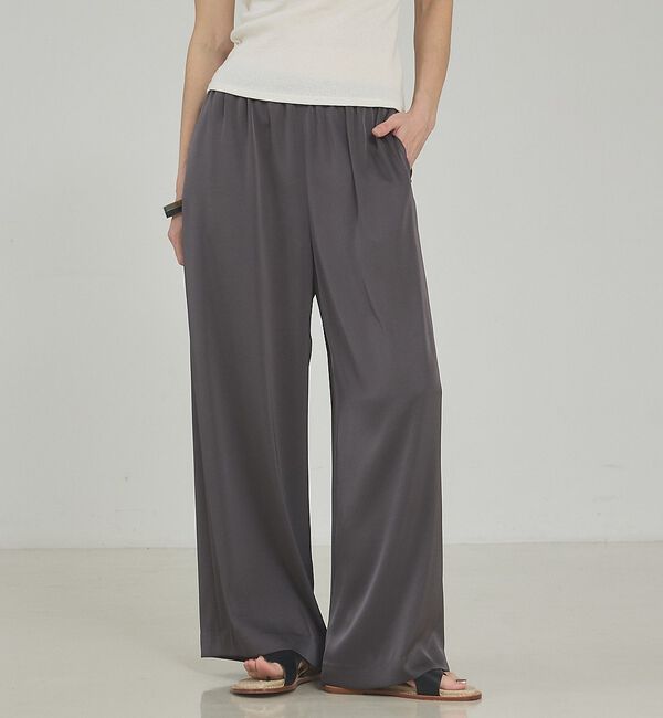 qualite「【接触冷感＆吸水速乾】クールサテンパンツ/セットアップ対応」|その他|グレー