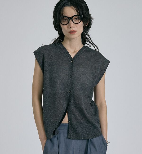 qualite「【前後着用可能！】ラメ2WAYニット【予約】」|ベスト・ジレ|