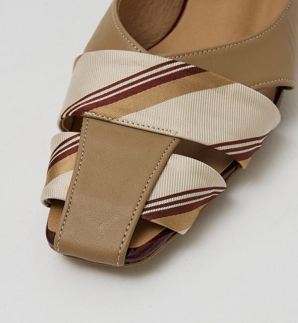 AU BANNISTER「【シルクネクタイ生地使用】グルカモチーフ フラットパンプス」|パンプス|