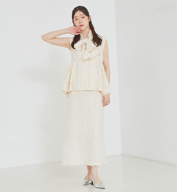 SELFIST「ウエスト切替ジャガードロングスカート」|スカート|