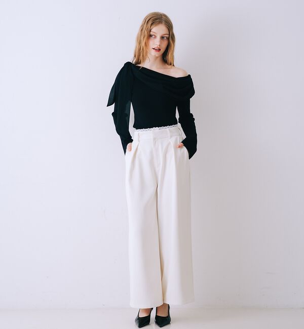 SELFIST「2wayワンショルダーリボン付ニット」|ニット・セーター|