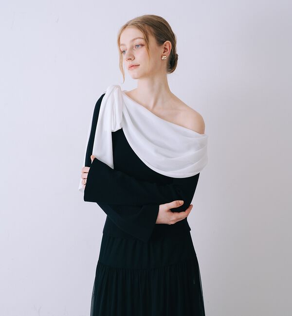 SELFIST「2wayワンショルダーリボン付ニット」|ニット・セーター|