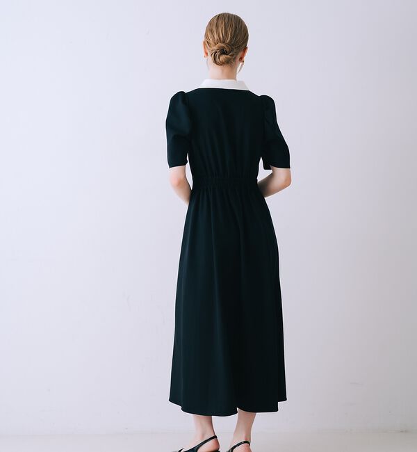 SELFIST「衿配色フロントジップフレアワンピース」|ワンピース|