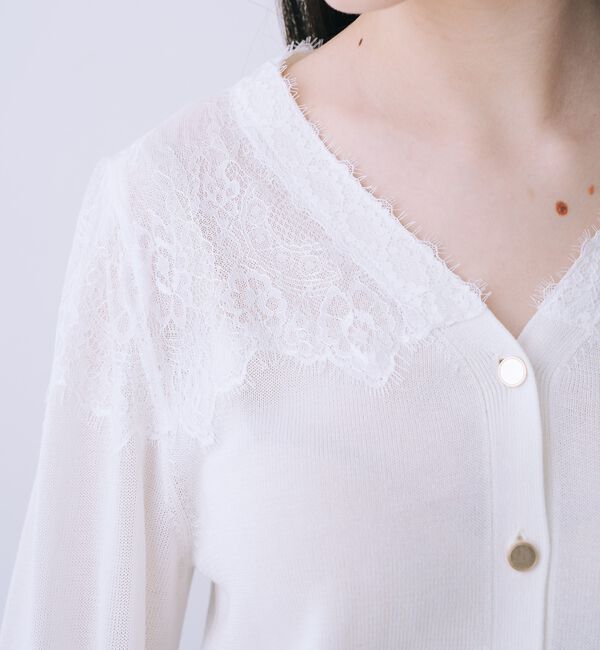 SELFIST「レースショルダーニットカーディガン」|カーディガン|