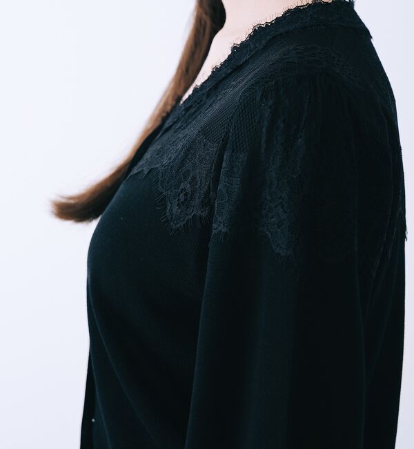 SELFIST「レースショルダーニットカーディガン」|カーディガン|