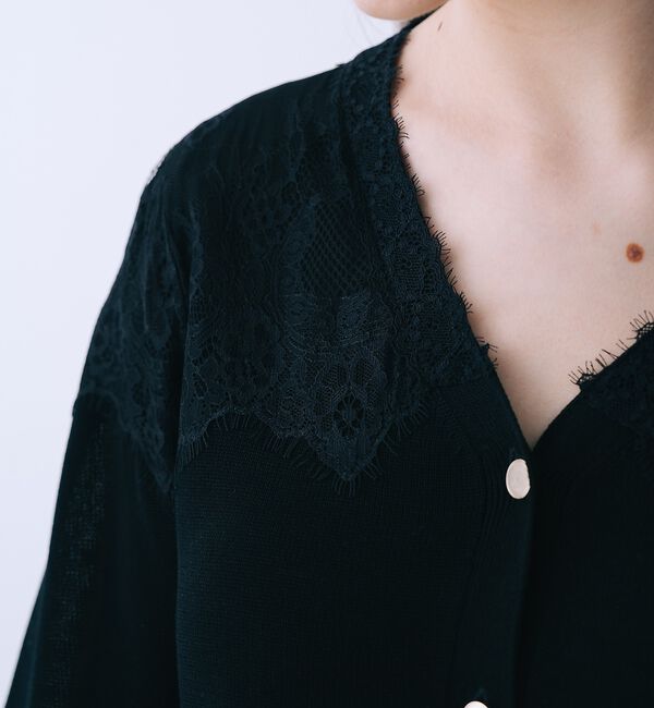 SELFIST「レースショルダーニットカーディガン」|カーディガン|