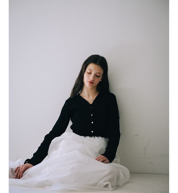 SELFIST「【kariさんコラボ】カーディガン&times;ニットドッキングチュールワンピースセット」|ワンピース|