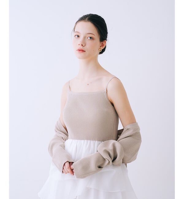 SELFIST「【kariさんコラボ】カーディガン&times;ニットドッキングチュールワンピースセット」|ワンピース|