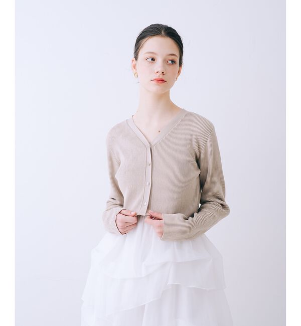 SELFIST「【kariさんコラボ】カーディガン&times;ニットドッキングチュールワンピースセット」|ワンピース|