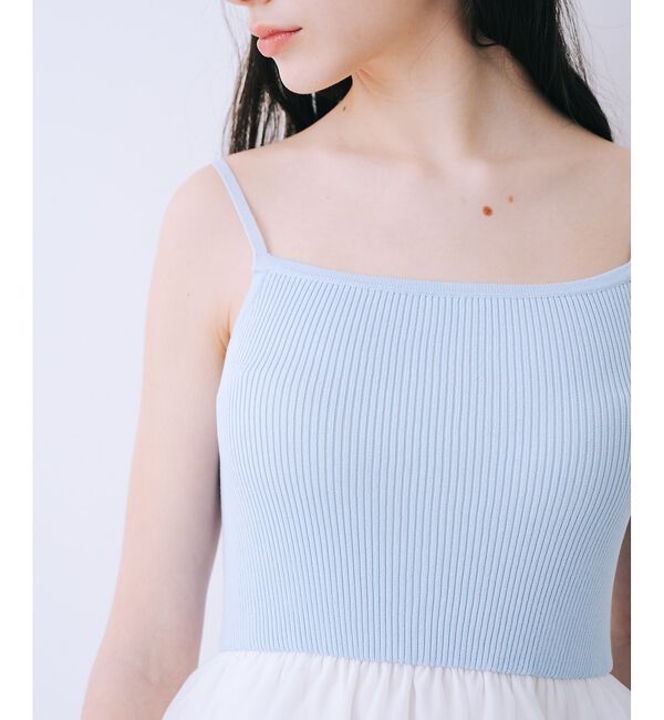 SELFIST「【kariさんコラボ】カーディガン&times;ニットドッキングチュールワンピースセット」|ワンピース|