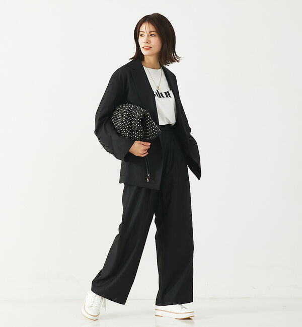 abahouse mavie「【LEE掲載・セットアップ対応】メランジ調ダブルジャケット/リネンライクジャケッ」|テーラードジャケット|