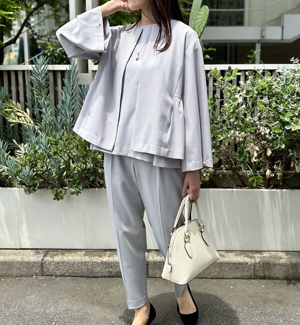 abahouse mavie「【WEB Domani掲載】【セットアップ対応/エニデイカセット】ノーカラーボレ」|ノーカラージャケット|