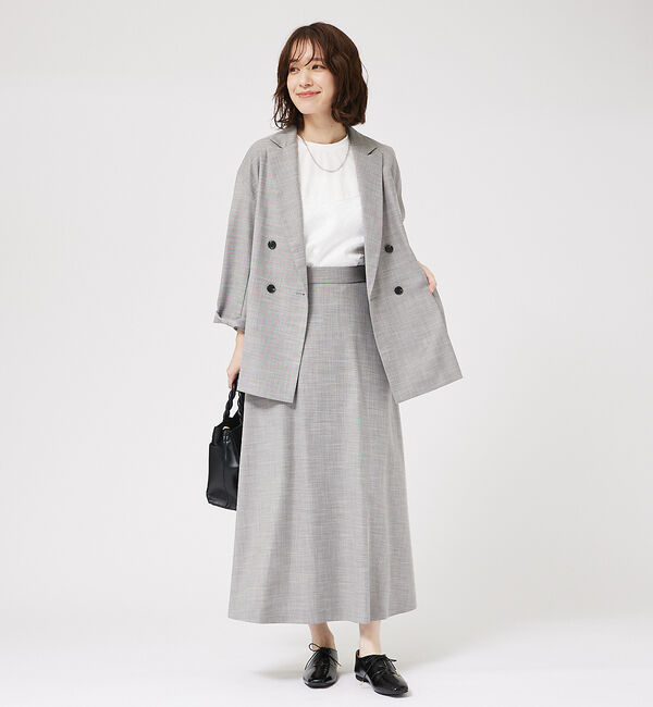 abahouse mavie「【セットアップ対応】メランジ調セミフレアースカート/リネンライクスカート」|スカート|