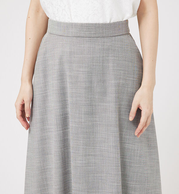 abahouse mavie「【セットアップ対応】メランジ調セミフレアースカート/リネンライクスカート」|スカート|