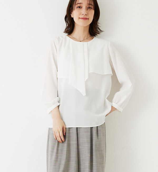 abahouse mavie「ジョーゼットワイドフリルブラウス」|シャツ・ブラウス|