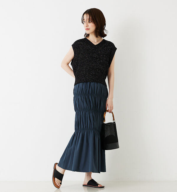 abahouse mavie「シャーリングスカート」|スカート|