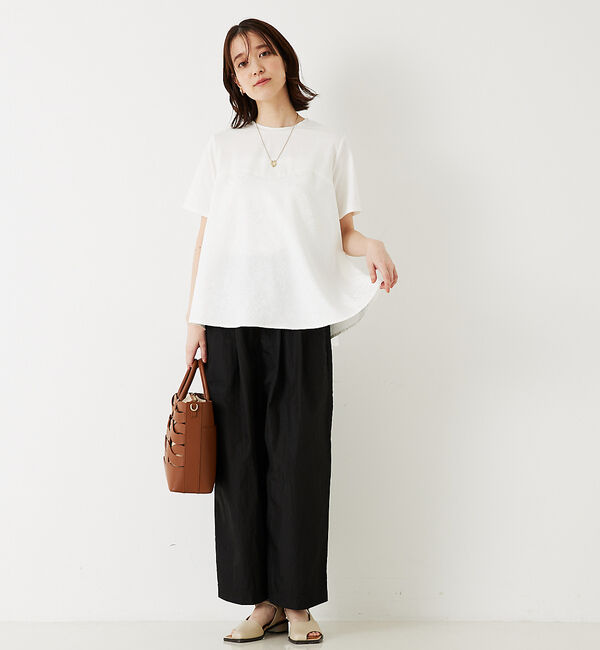 abahouse mavie「シャイニータフタワイドテーパードパンツ」|その他|