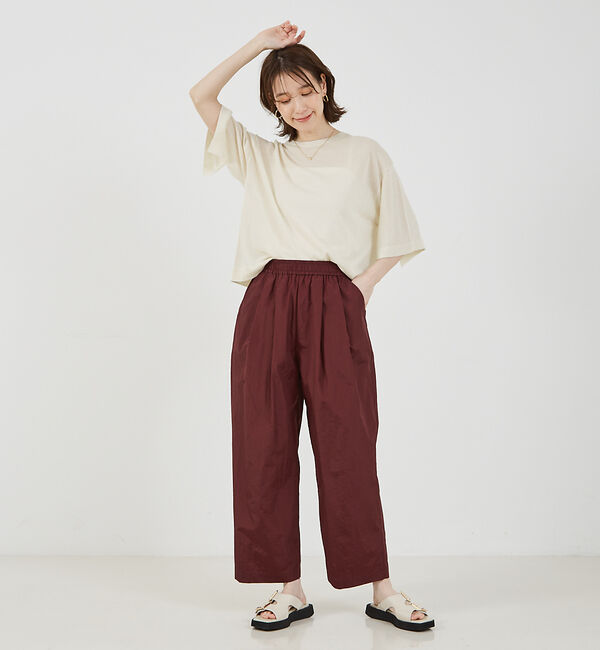 abahouse mavie「シャイニータフタワイドテーパードパンツ」|その他|