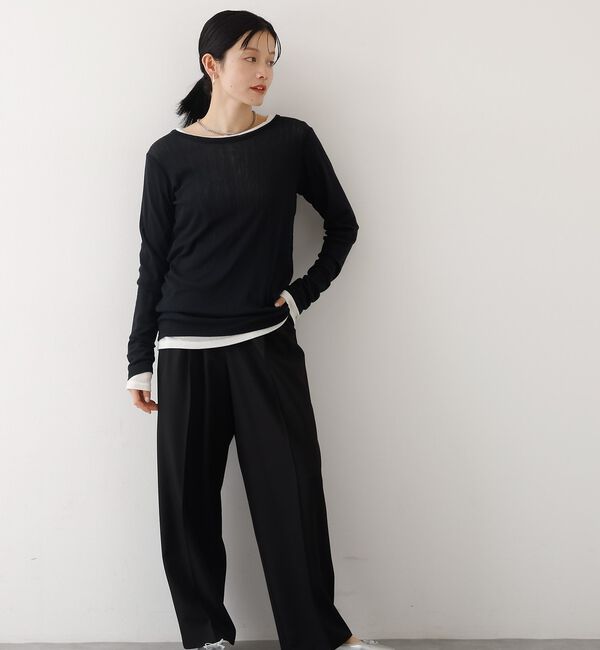 abahouse mavie「【後ろウエストゴム】タックワイドスラックス　m_01/シーズンレス/メンズライク」|その他|