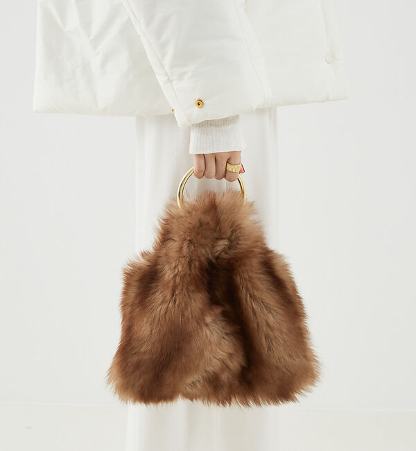 The Store by C' 「【CARUS】GOLD RING FUR BAG／ゴールドリングファーバッグ」|ハンドバッグ|