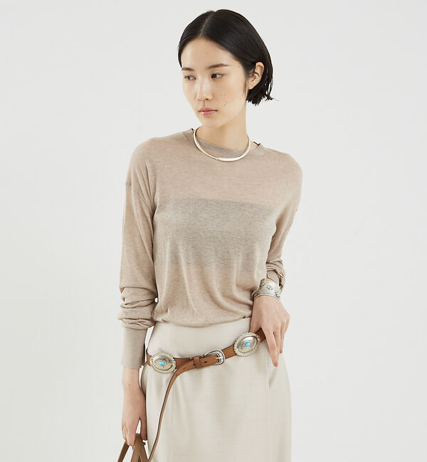 The Store by C' 「【COCUCA】シルクニットプルオーバー」|ニット・セーター|ベージュ