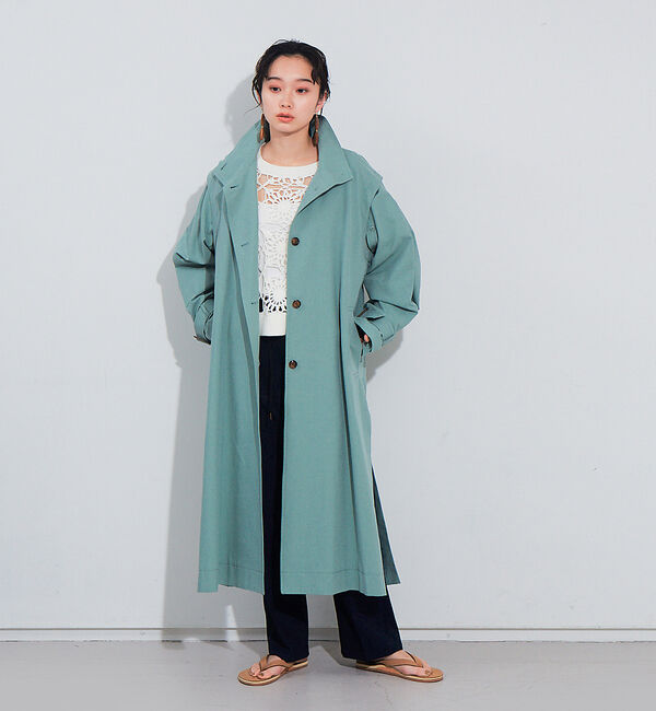 NOMINE「2WAYトレンチコート」|トレンチコート|セージグリーン