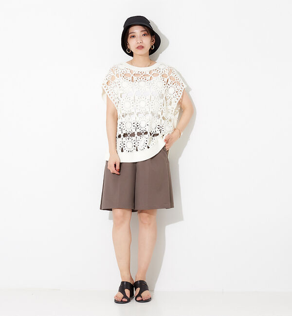 NOMINE「かぎ針カノコ3WAYベストプルーバーカーディガン」|ニット・セーター|