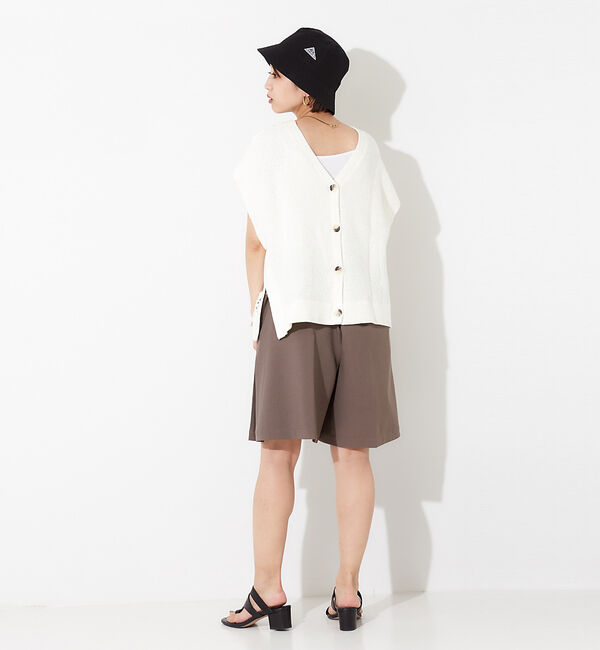 NOMINE「かぎ針カノコ3WAYベストプルーバーカーディガン」|ニット・セーター|