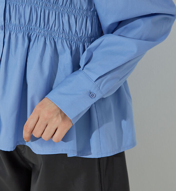 NOMINE「ビスチェ風 シャーリング シャツ」|シャツ・ブラウス|