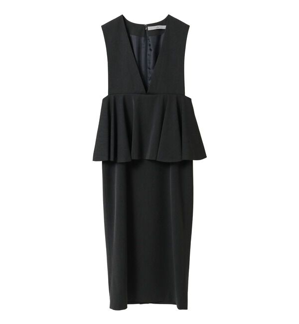 TIARA「ペプラムジャンパースカート」|ジャンパースカート|チャコールグレー