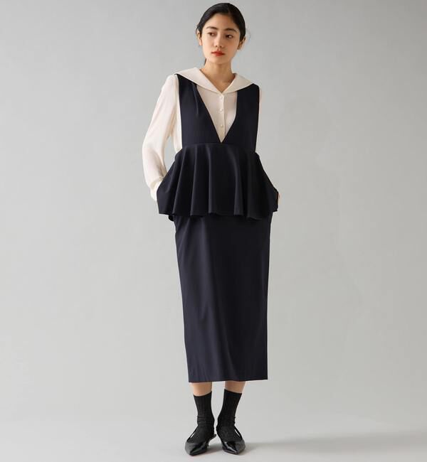 TIARA「ペプラムジャンパースカート」|ジャンパースカート|