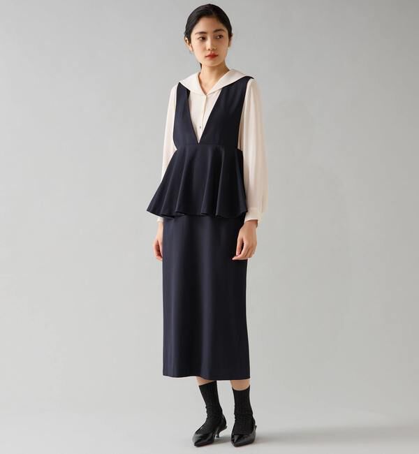 TIARA「ペプラムジャンパースカート」|ジャンパースカート|