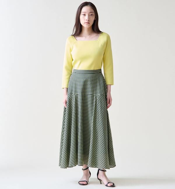TIARA「ギンガムチェックフレアスカート」|スカート|