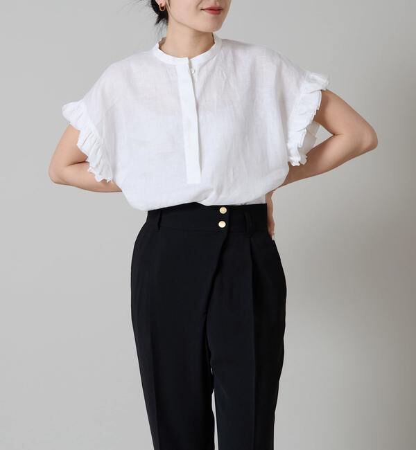Liesse「リネンフリルスリーブブラウス」|シャツ・ブラウス|