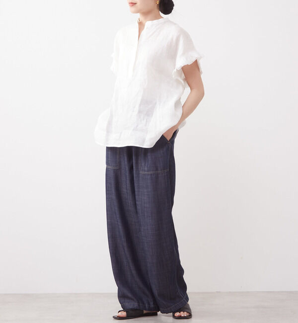 Liesse「リネンフリルスリーブブラウス」|シャツ・ブラウス|