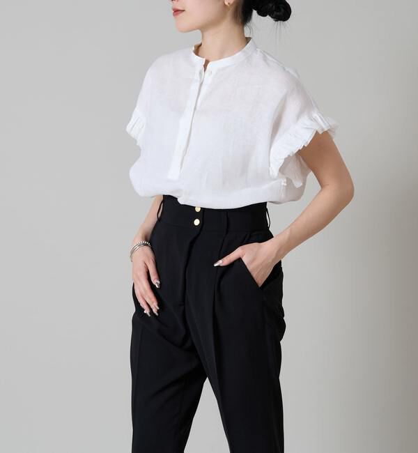 Liesse「リネンフリルスリーブブラウス」|シャツ・ブラウス|