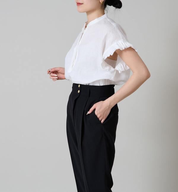 Liesse「リネンフリルスリーブブラウス」|シャツ・ブラウス|