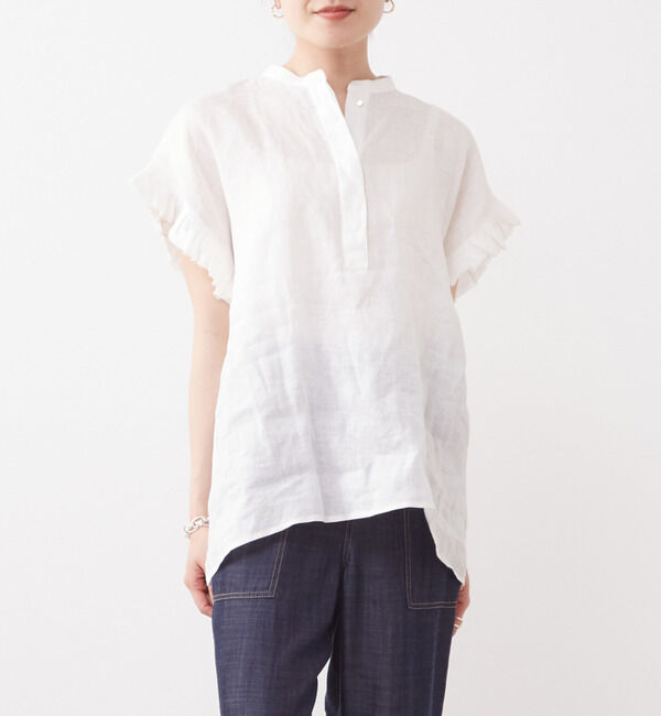 Liesse「リネンフリルスリーブブラウス」|シャツ・ブラウス|
