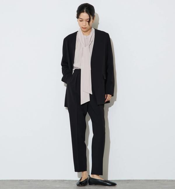 Liesse「【定番】ダブルクロスノーカラージャケット」|ノーカラージャケット|