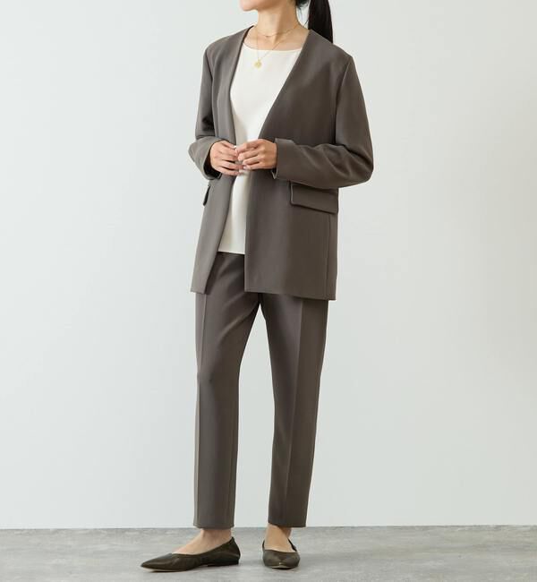 Liesse「【定番】ダブルクロスノーカラージャケット」|ノーカラージャケット|