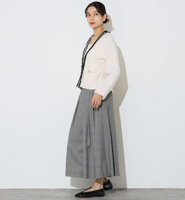 Liesse「ツイーディーニットジャケット」|カーディガン|