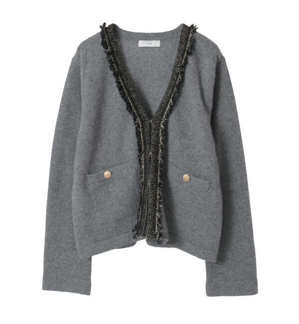 Liesse「ツイーディーニットジャケット」|カーディガン|
