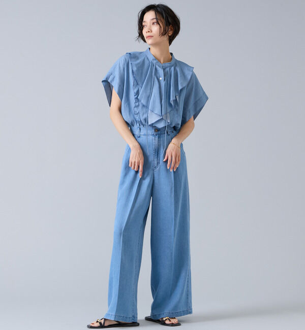 Liesse「6オンステンセルデニムバギーパンツ」|デニム|