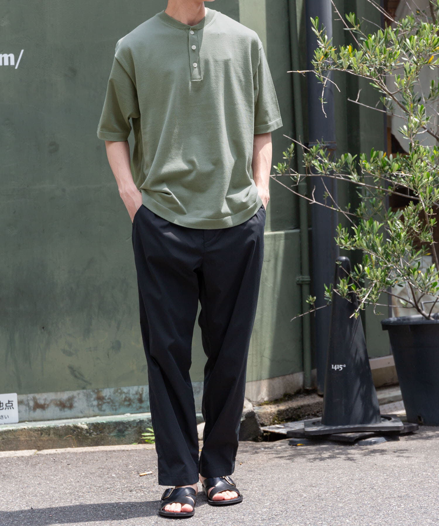 URBAN RESEARCH DOORS「FORK&SPOON　ヘンリーネックニットTシャツ」|ニット・セーター|