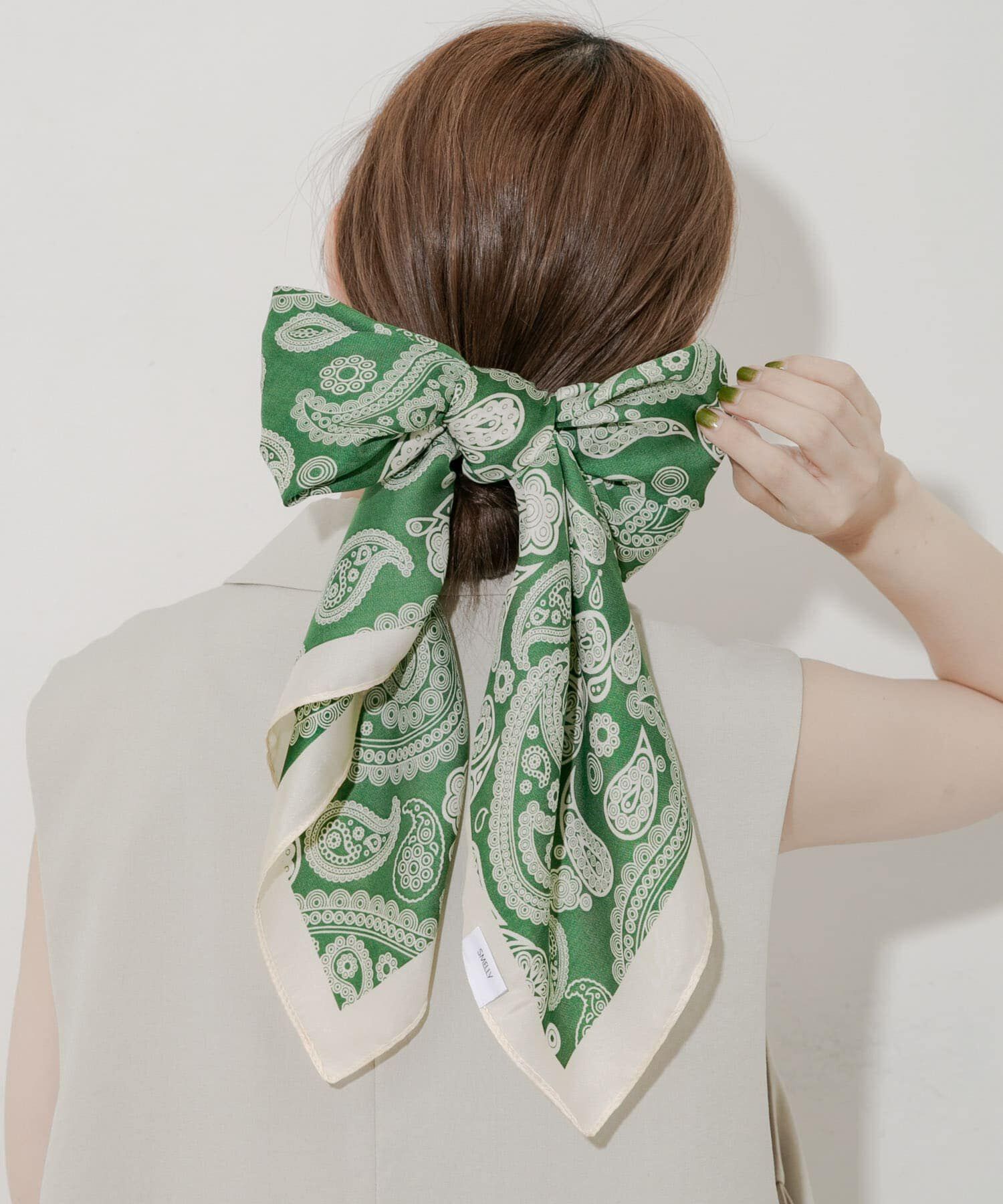 SMELLY「アソートビッグスカーフ」|バンダナ・スカーフ|カーキ