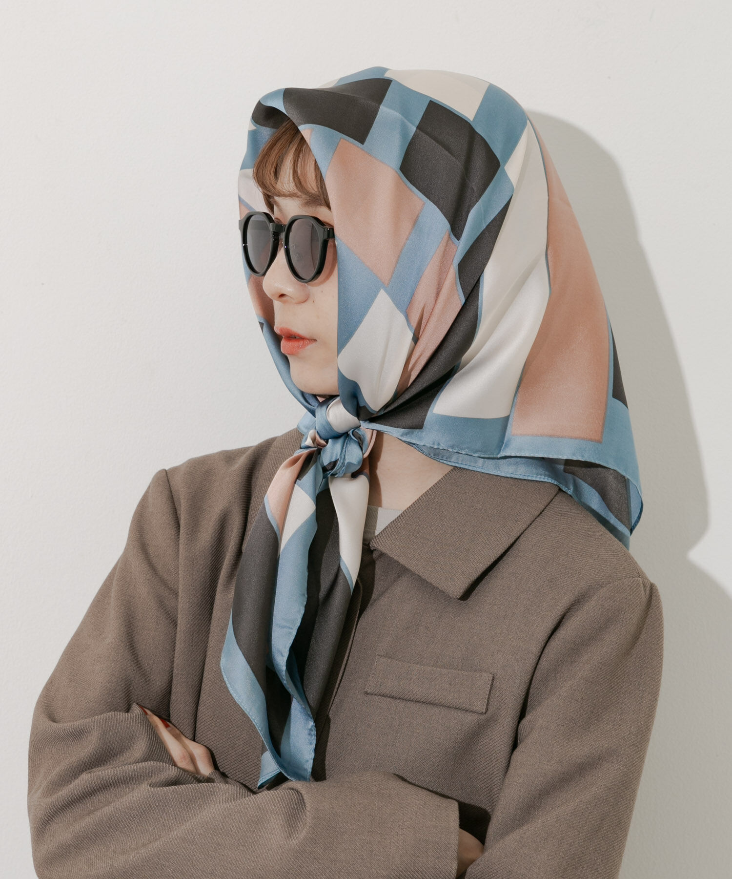 SMELLY「アソートビッグスカーフ」|バンダナ・スカーフ|ブルー