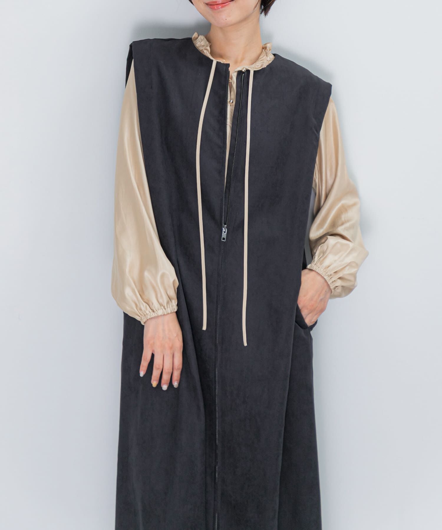 URBAN RESEARCH ROSSO「フロントファスナーレイヤードワンピース」|ワンピース|