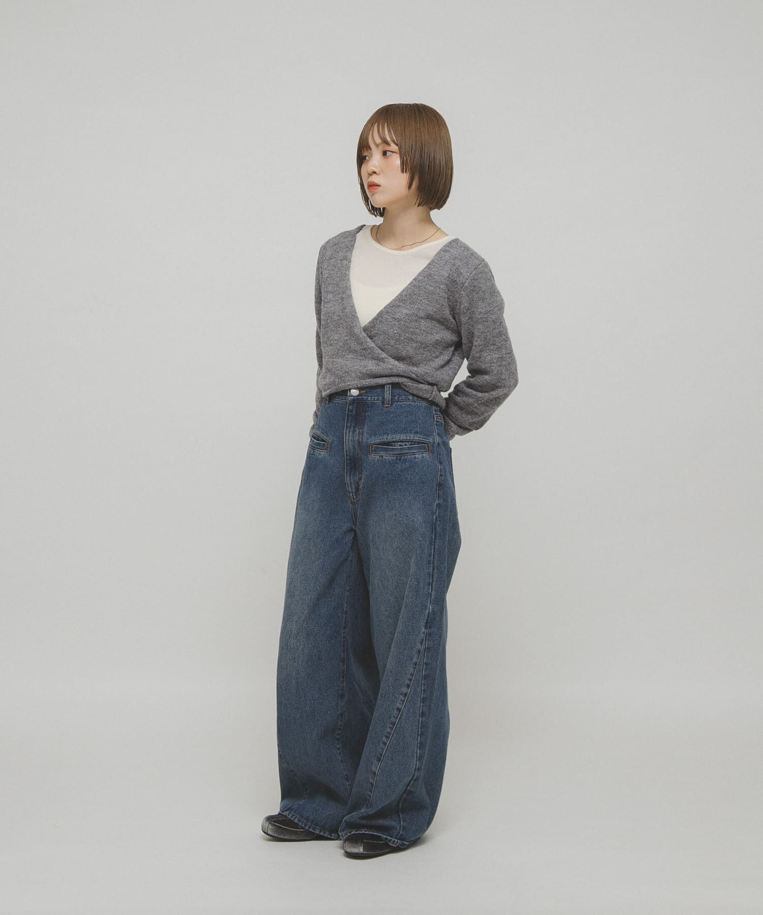  「シアーベロアシャーリングスリーブトップス」|Tシャツ・カットソー|